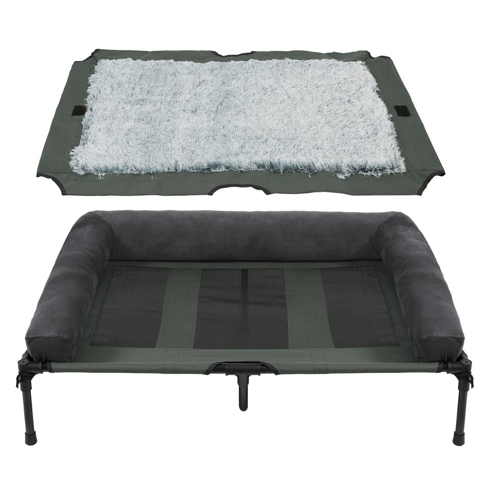 BORWART Outdoor Raised Dog Bed With Cooling Breathable Mat