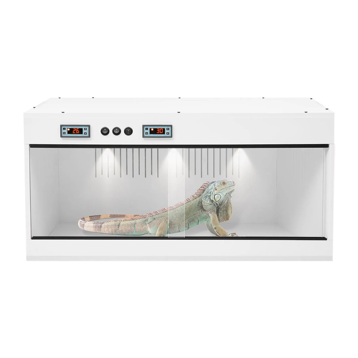 Reptile Lounge Habitat Enclosure With Glass Sliding Door Thermostat
