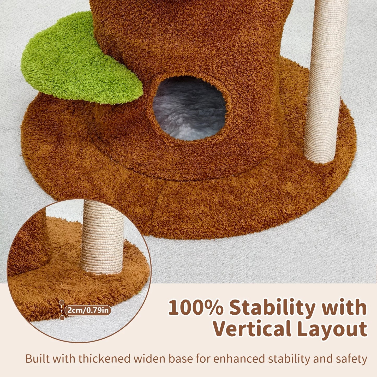 Indoor Cat Tree Tower Five Levels Plush Crown Perch Stairs