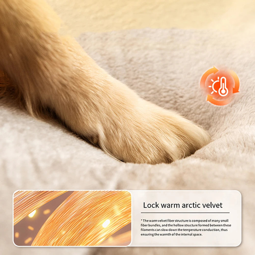 Dogs Bed Nest Detachable Plush Cotton Puppy Shelter Washable Large Dog Bed House Comfortable Cat House Nest for Medium Dogs Cats