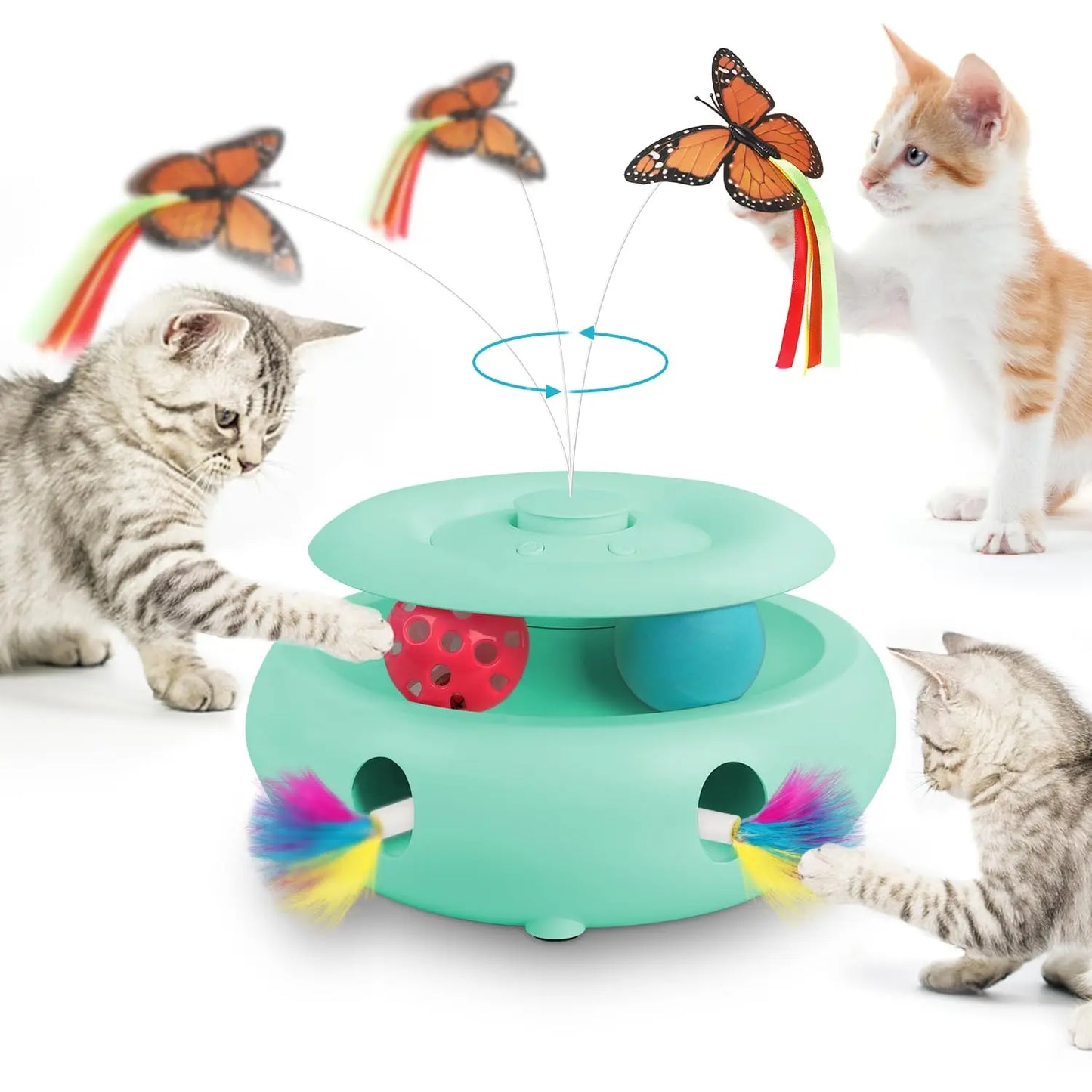 Zoomiezz Interactive Cat Toy 3 In 1 Electric USB Rechargeable