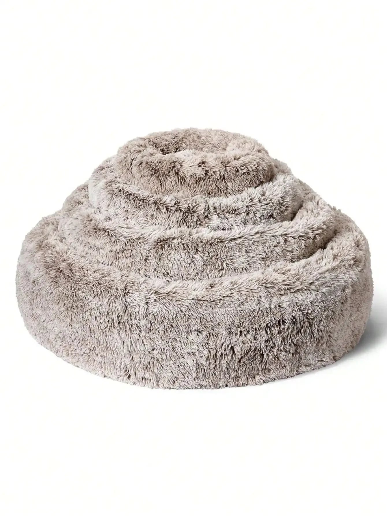 1pc Plush Round Pet Bed With Non-Slip Bottom, Winter Use For Small, Medium, And Large Dogs And Cats