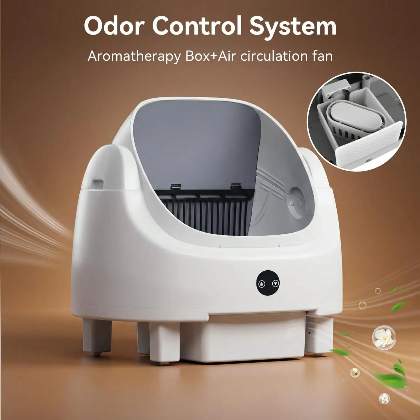 Aoxun Automatic Self Cleaning Litter Box White App Control Odor Control Safety Protection For Multiple Cats With Garbage Bag Litter Mat Fragrance Box