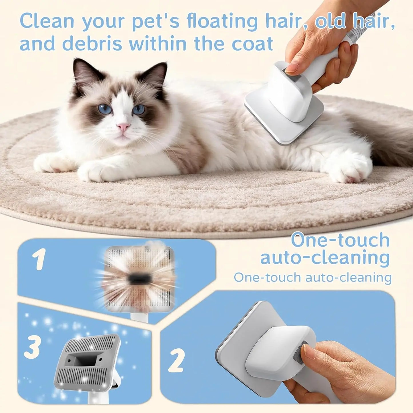 Dog Grooming Vacuum Kit 7 In 1 For Pets Deshedding