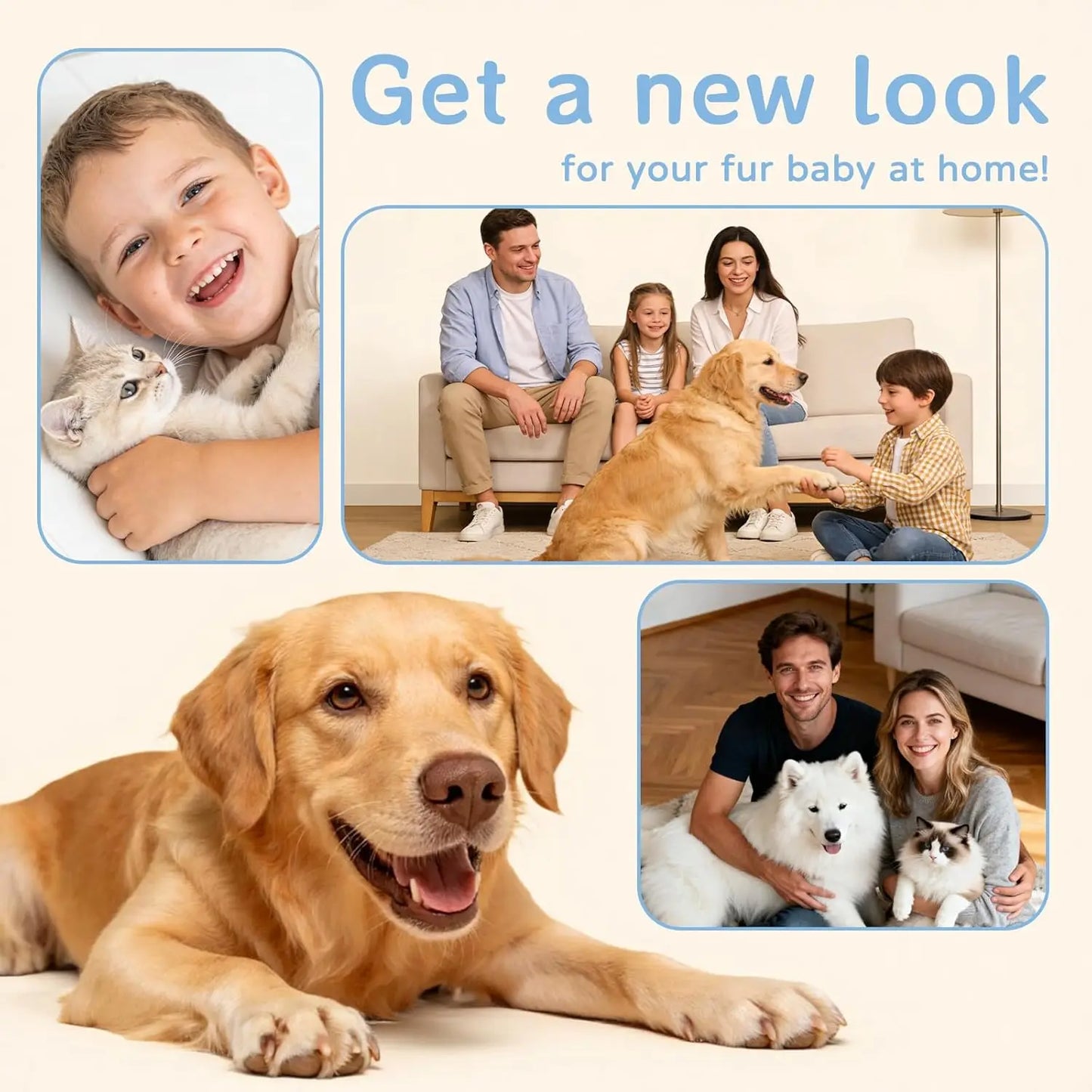 Dog Grooming Vacuum Kit 7 In 1 For Pets Deshedding