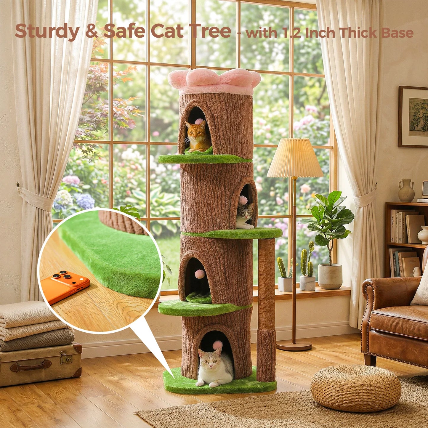 PAWZ Road Large Cat Tree Tower With Four Condos Indoor