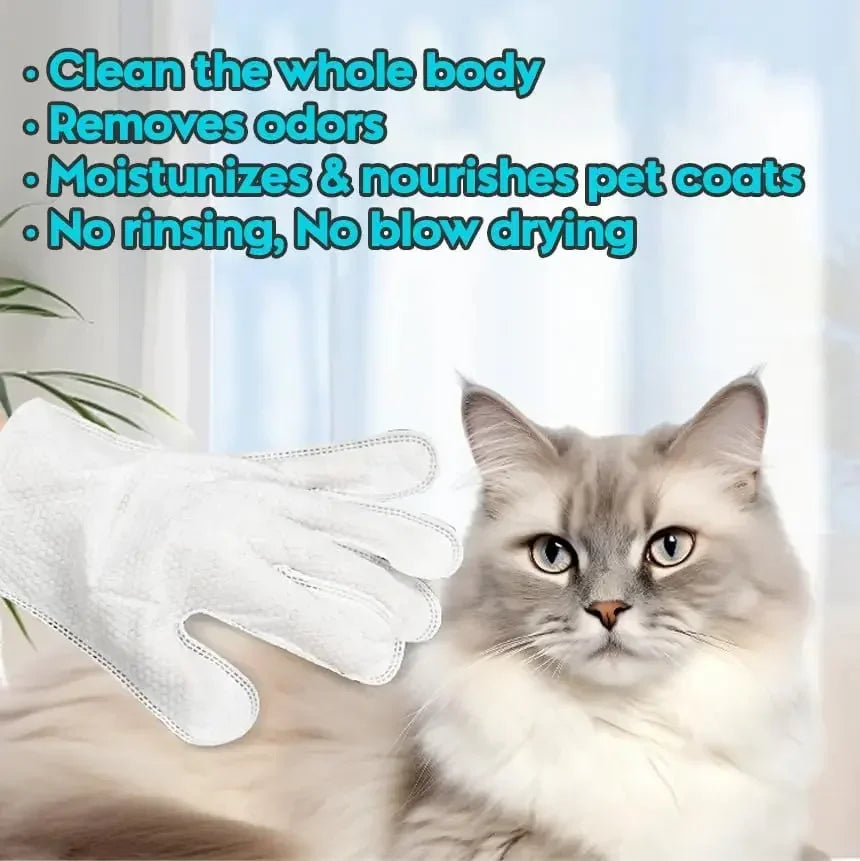 Unscented Extra Thick Pet Cleaning Wipes for Dogs & Cats,Dog Washing Bathing Deodorizing Grooming Gloves for Daily Care