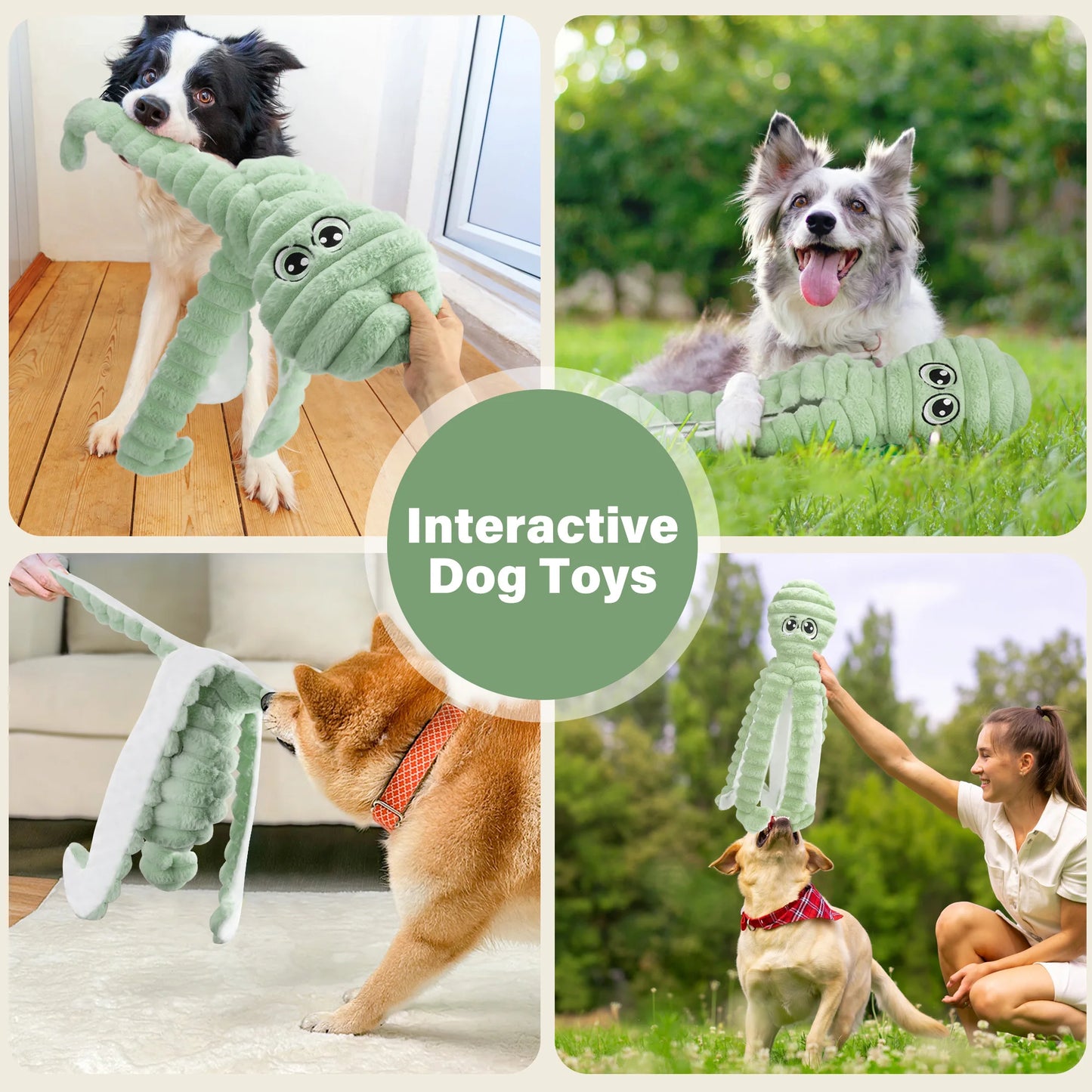Durable Grinding Teeth Squeaky Plush Interactive Dog Toy