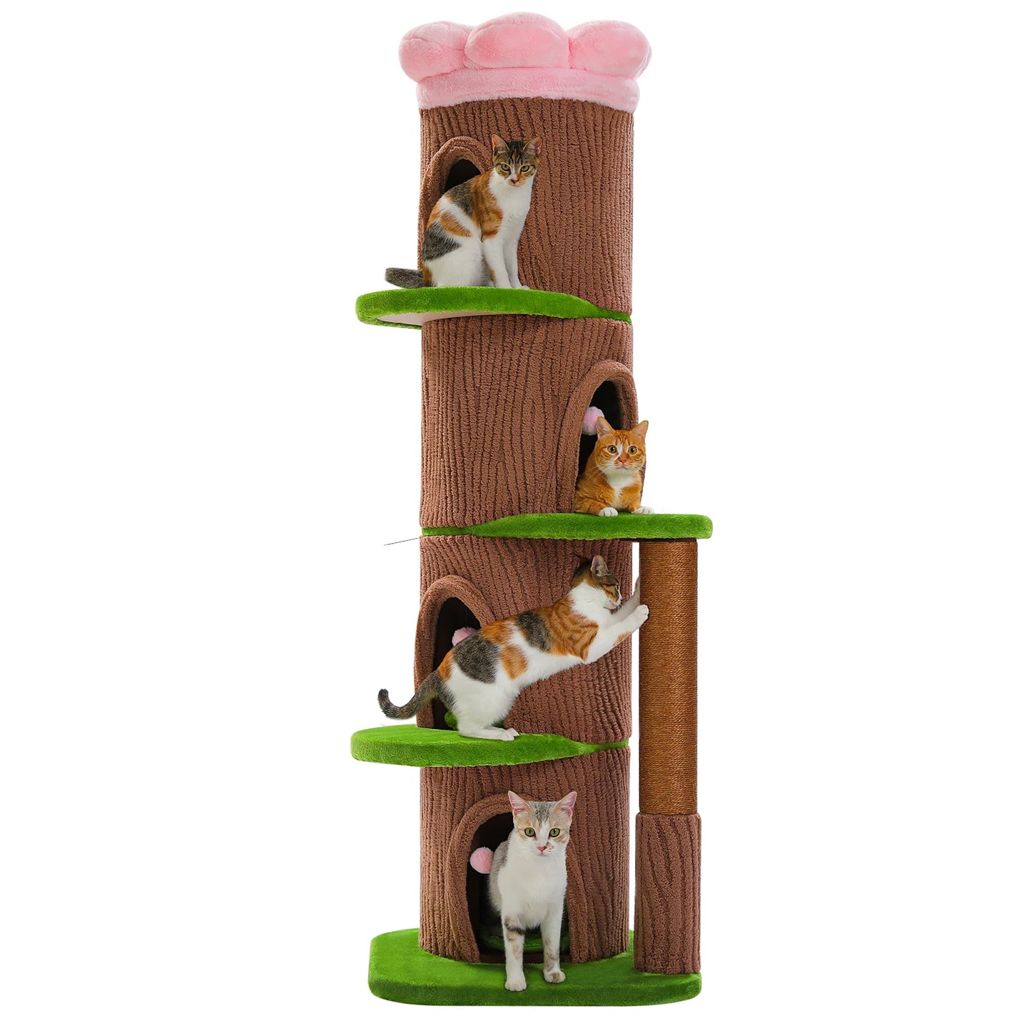 PAWZ Road Large Cat Tree Tower With Four Condos Indoor