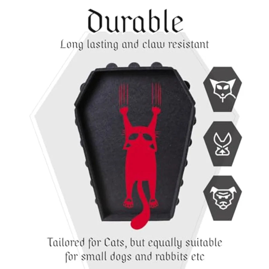 Gothic Cat Bed for Indoor Cats or Pets, Foldable as Halloween Cat House with Soft Cushion for Goth Bed, Gothic Cat House, Coffi