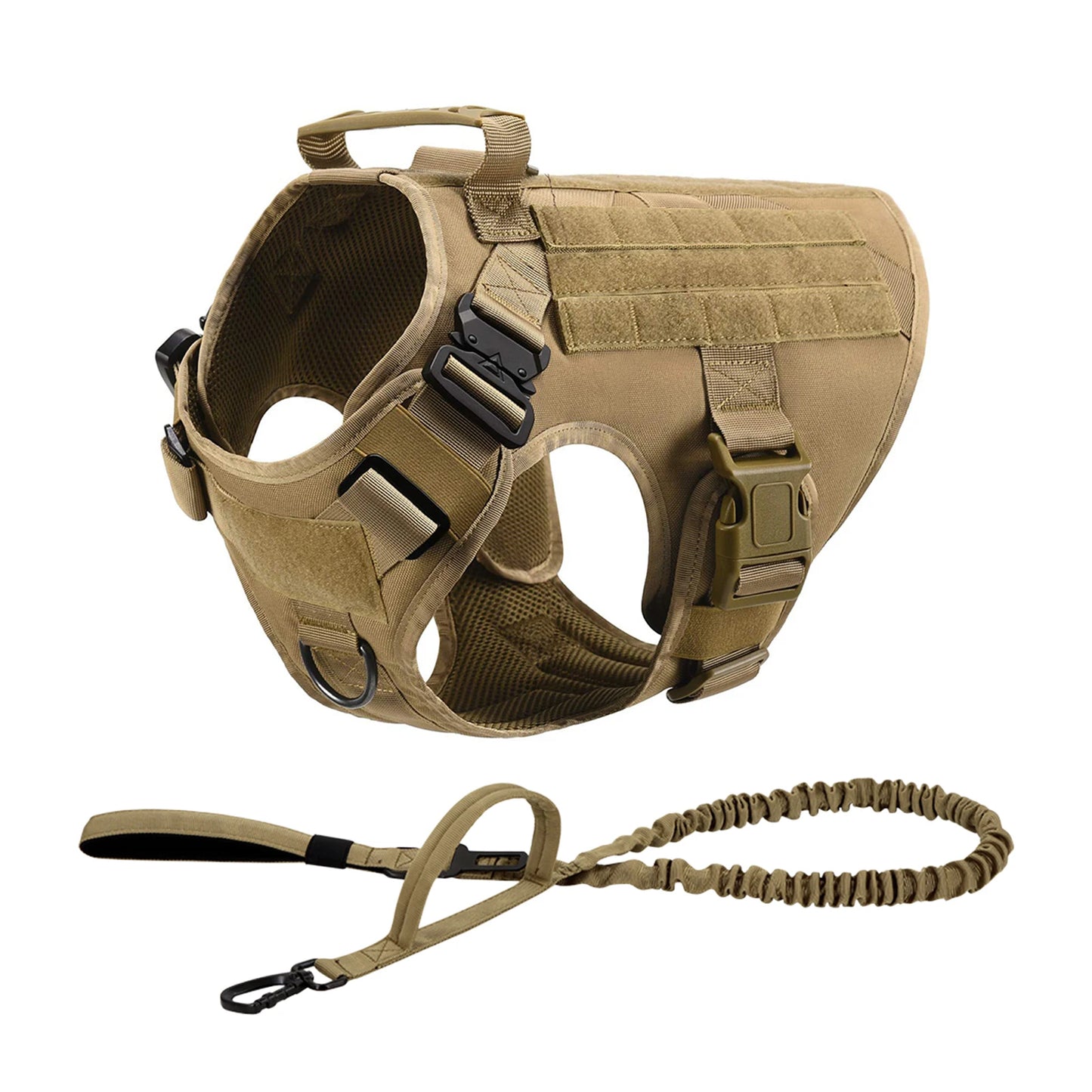 Tactical Dog Harness With Molle Pouches And Reflective Vest