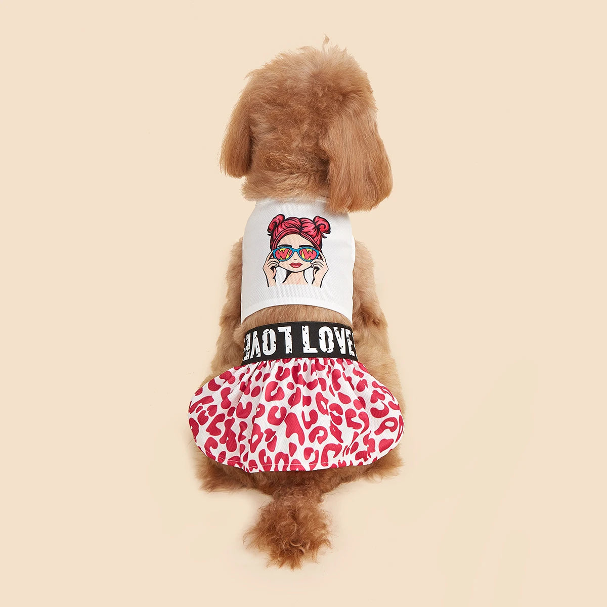 Pet Two-Piece Dress Summer Dog Cat Leopard Print Soft Cute Girl Princess Daily Small Puppy Female Pet Costume Outfit