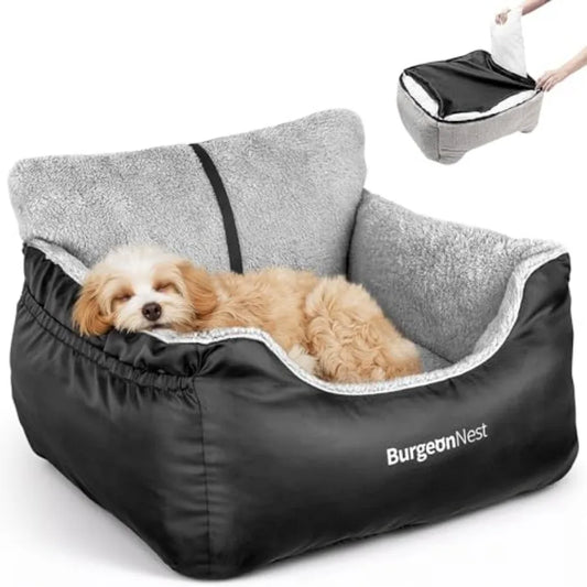 Dog Car Seat for Small Dogs, Soft Pet Car Travel Home Bed Under 25 lbs, Fully Detachable and Washable Cat Booster Carseats with