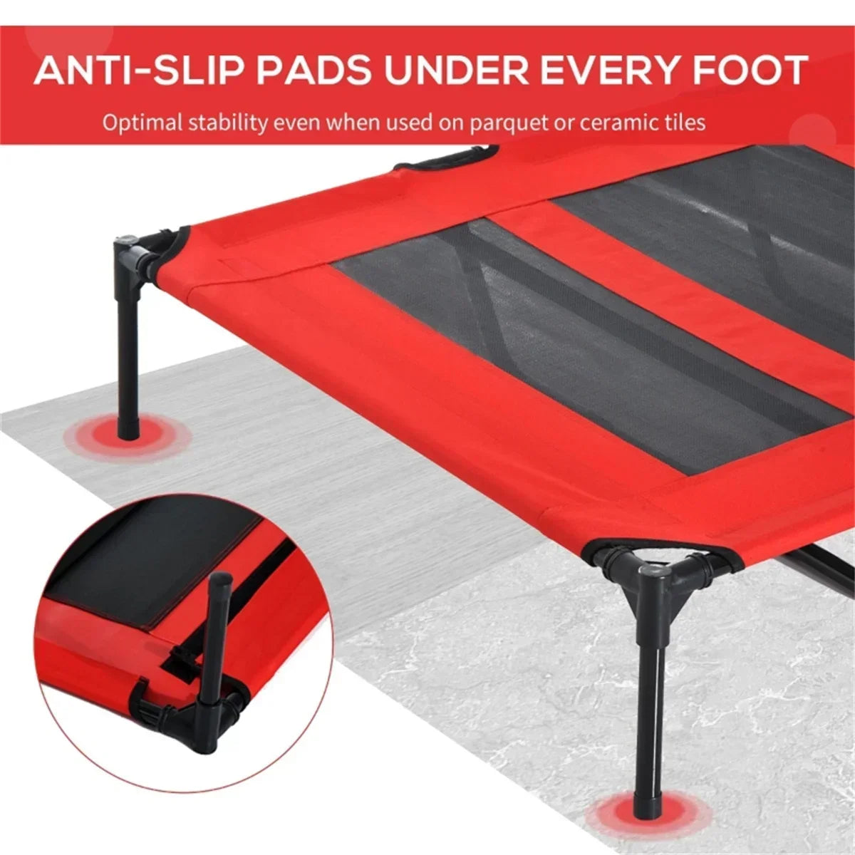 Moisture Proof Dog Bed With Breathable Mesh Fabric For Easy Cleaning Durable Steel Frame Pet Bed