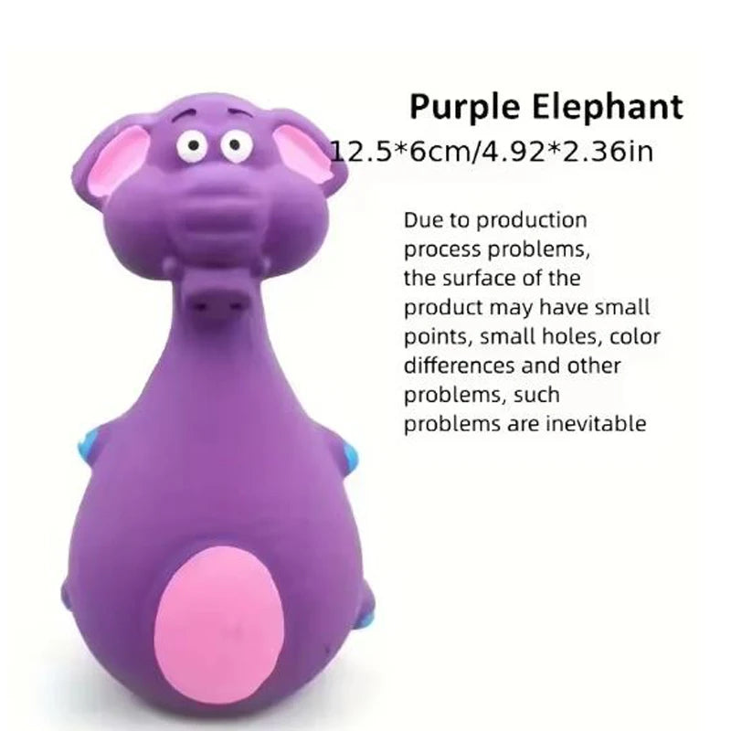 Dog Toys Sound Squeaky Elephant Cow Rubber Interactive Chew Toy