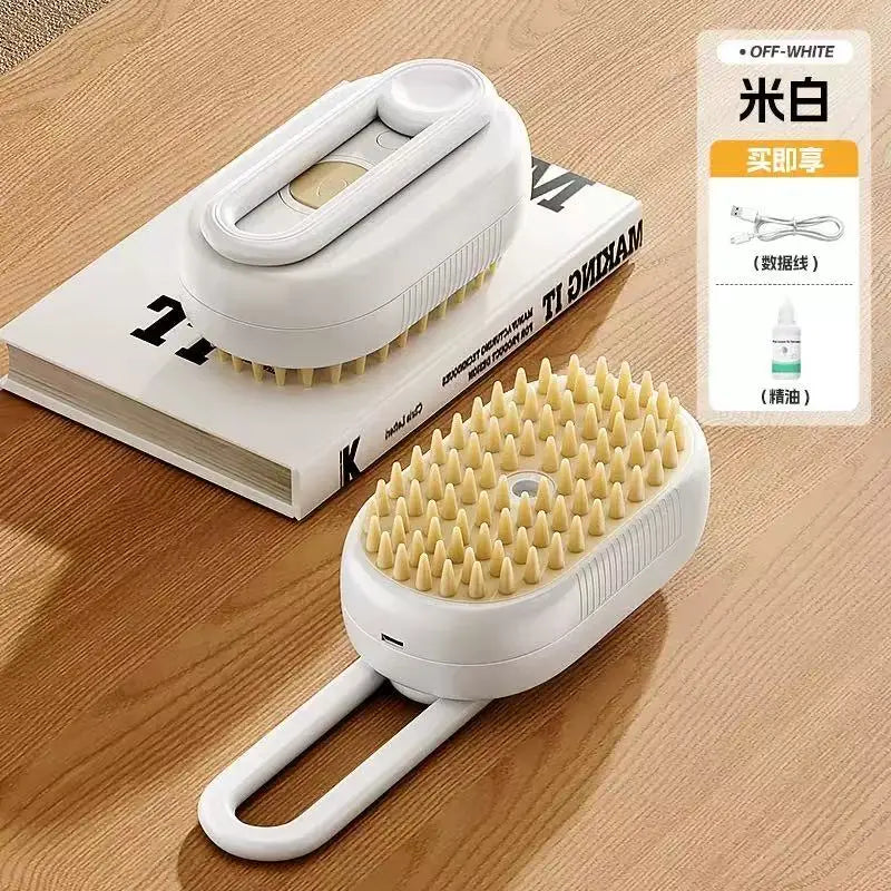 3-in-1 Dog Hair Brush Cat Hair Brush Electric Pet Cleaning Brush Steam Spray Brush Massage Hair Removal Comb Anti Flying Brush