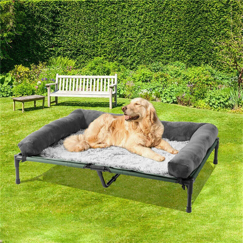BORWART Outdoor Raised Dog Bed With Cooling Breathable Mat