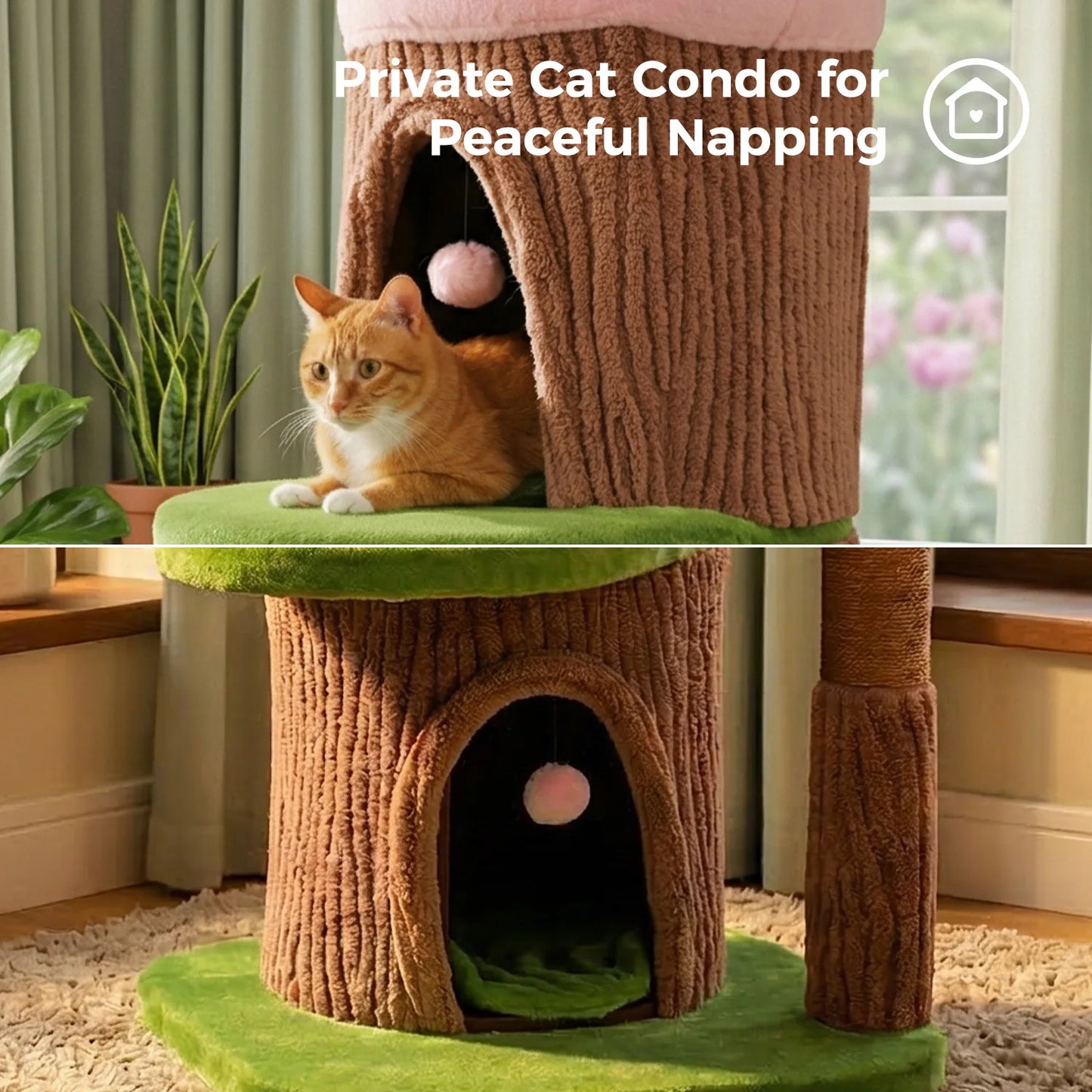 PAWZ Road Large Cat Tree Tower With Four Condos Indoor