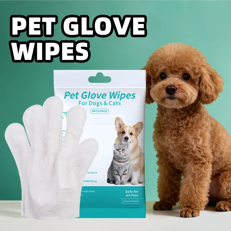 Unscented Extra Thick Pet Cleaning Wipes for Dogs & Cats,Dog Washing Bathing Deodorizing Grooming Gloves for Daily Care