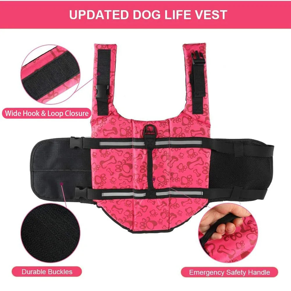 Dog Life Jacket Dog Life Vest for Swimming Beach Boating with High Buoyancy Summer Pet Flotation Vest for Small Medium Large Dog