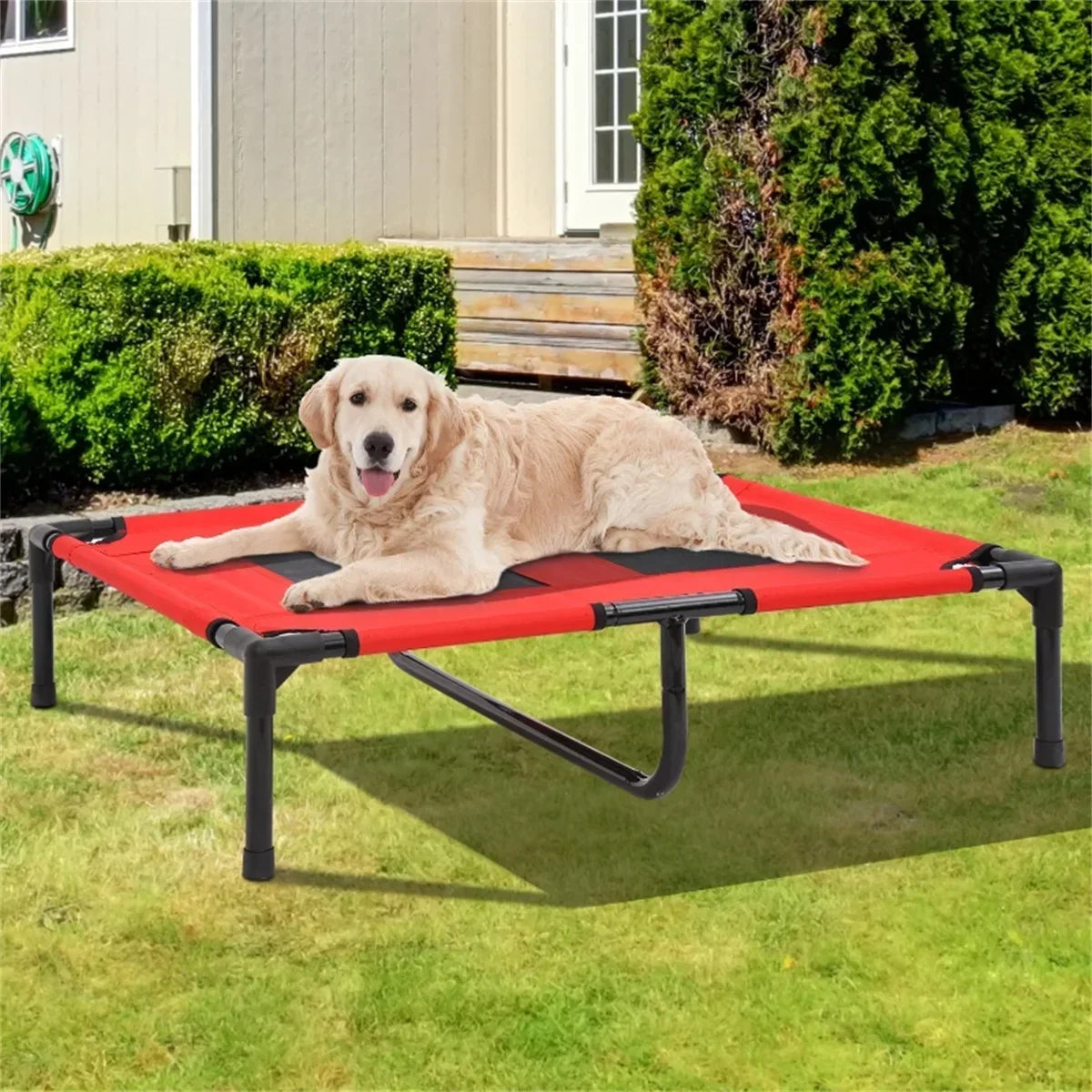Moisture Proof Dog Bed With Breathable Mesh Fabric For Easy Cleaning Durable Steel Frame Pet Bed