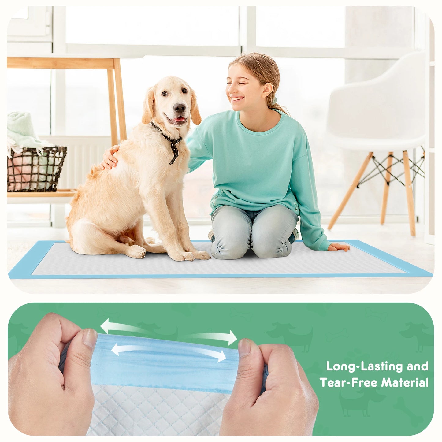 JHK 150 Count 22' X 22' Super Absorbency Disposable Underpads Leakproof Quick Drying Disposable Pads for Dogs Puppy Cat Pee Pads