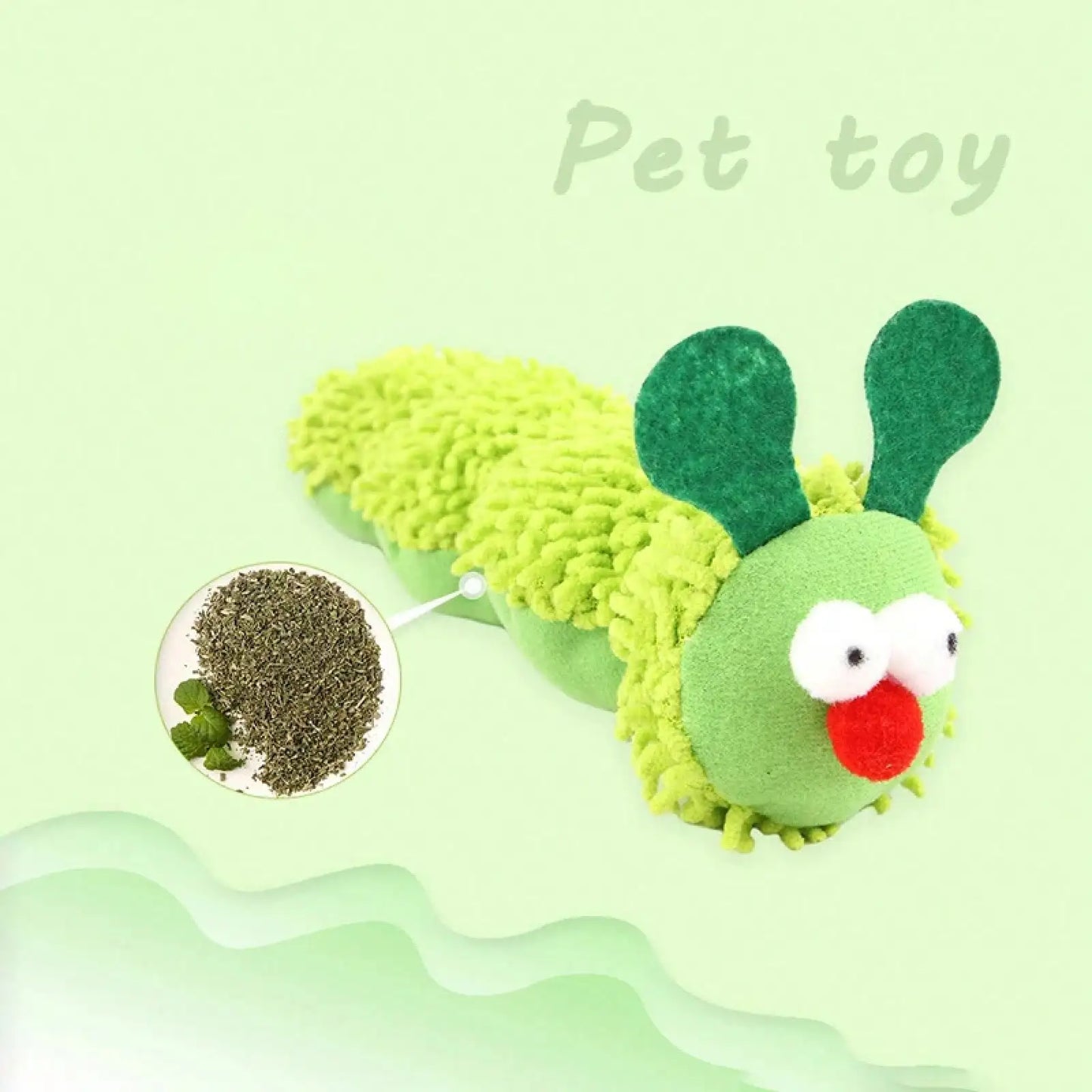 Caterpillar Cat Chew Toy With Catnip And Silvervine