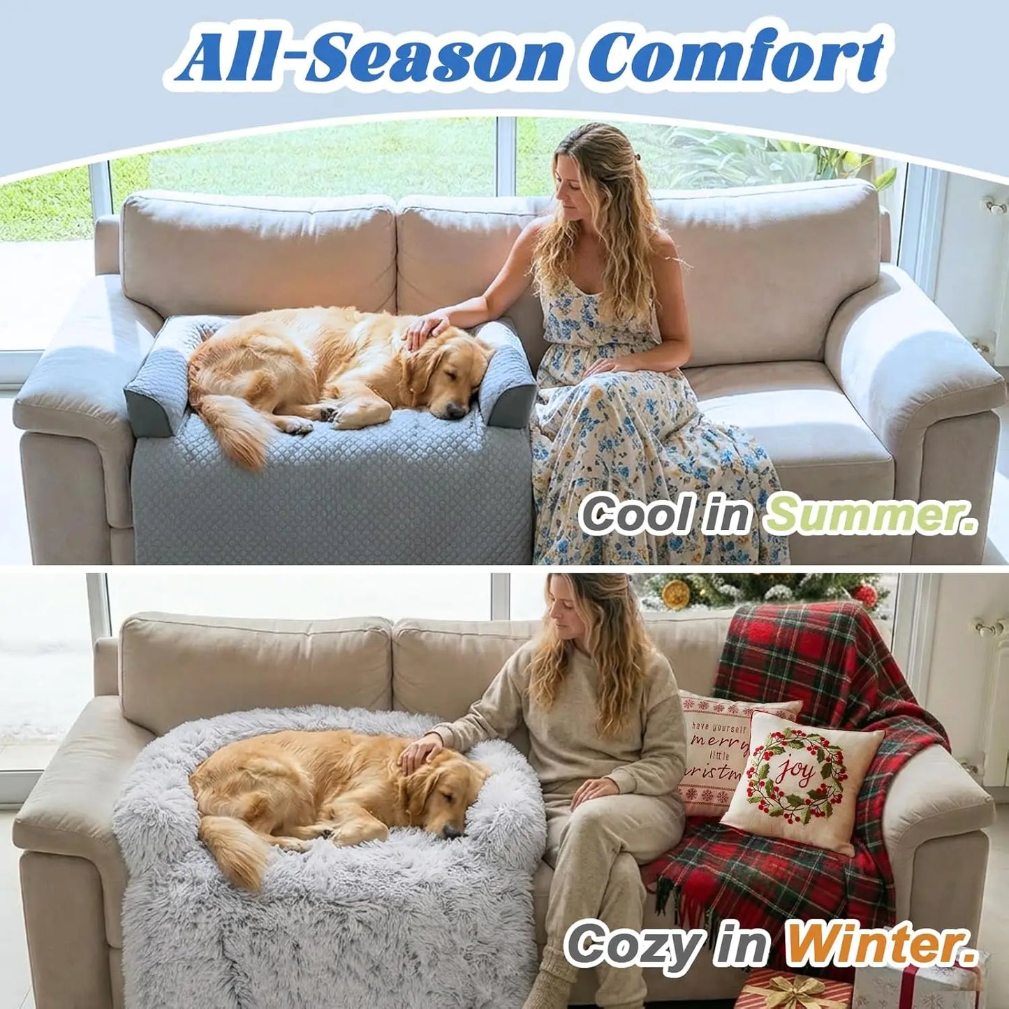 Cooling Dog Bed Mat With Bolster Pillow Washable Couch Cover
