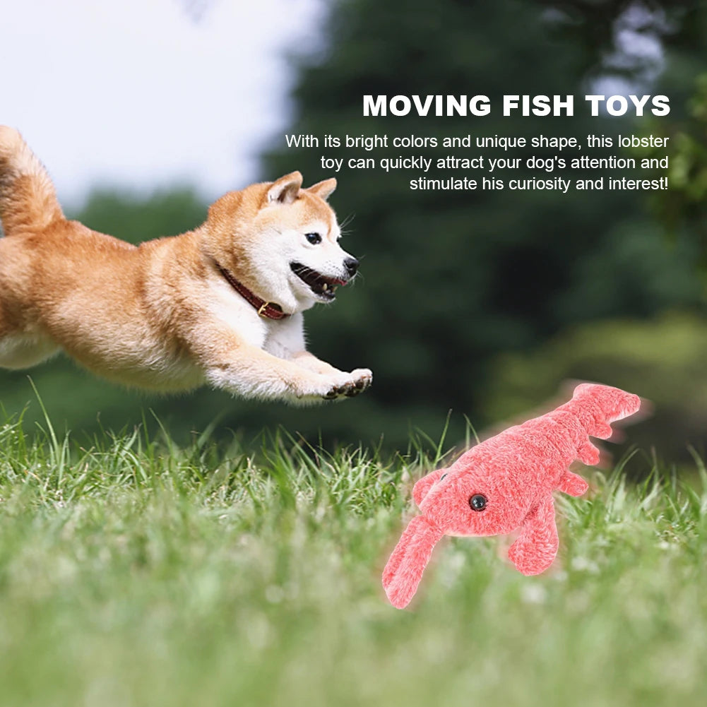Shunmaii Jumping Moving Dog Toy Floppy Lobster Interactive Plush