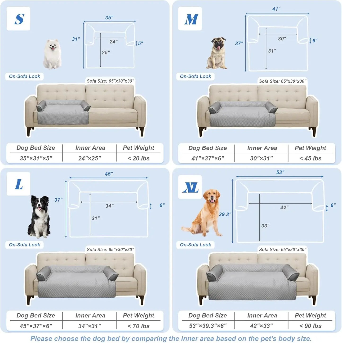 Cooling Dog Bed Mat With Bolster Pillow Washable Couch Cover