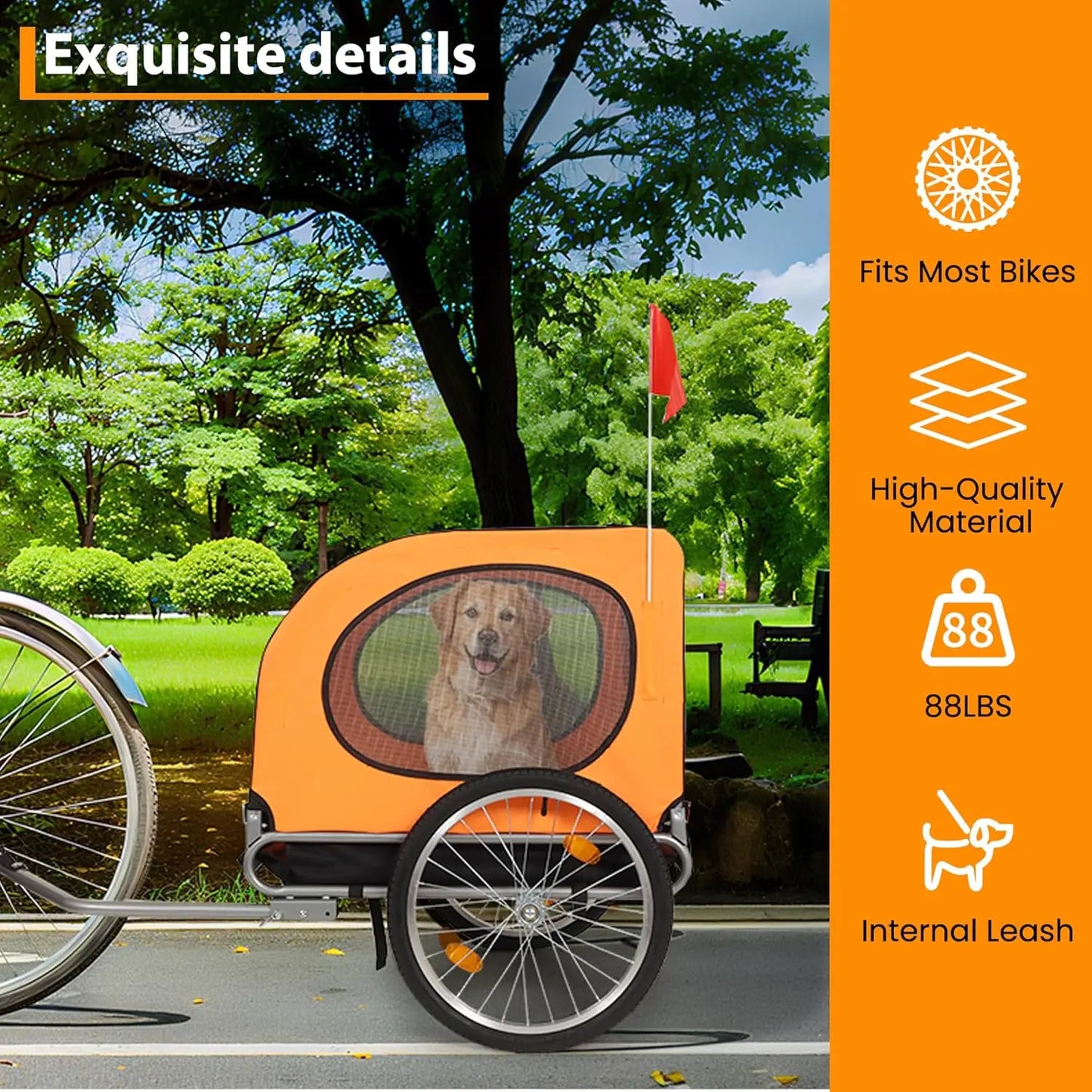 TWISTER.CK Dog Bike Trailer Foldable Quick Release Wheels