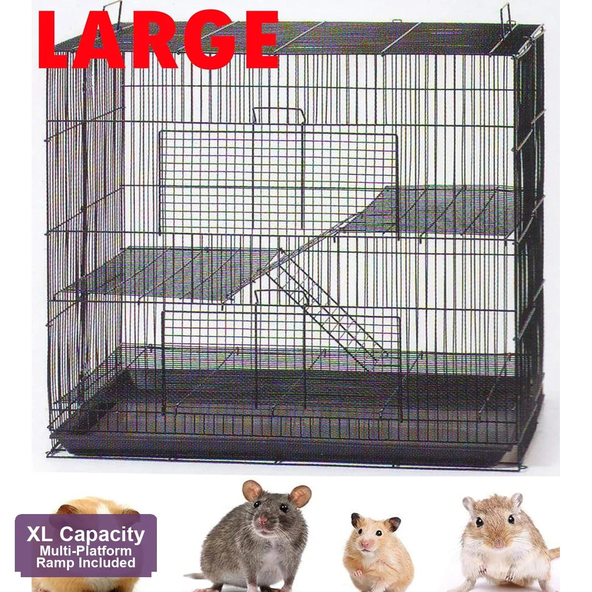 Small Animal Habitat Cage With Four Levels For Rodents And Pets