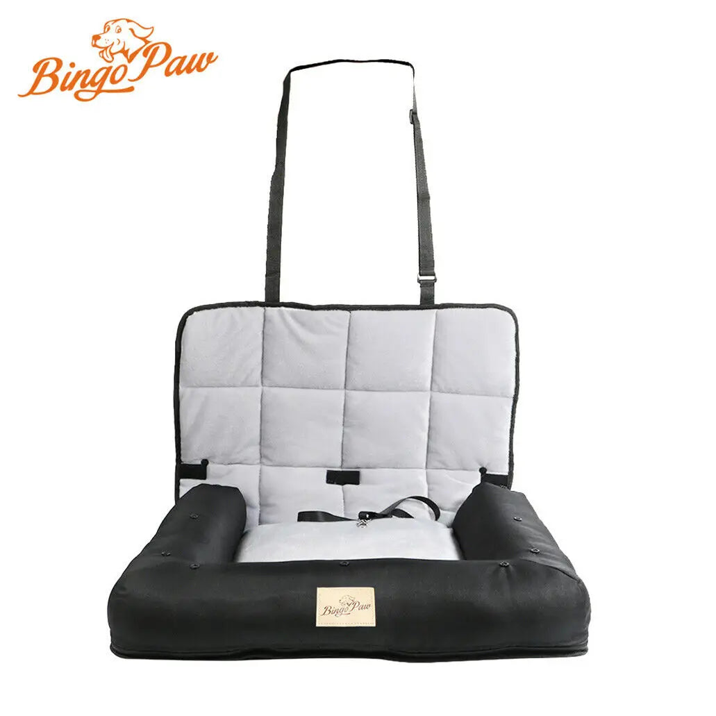 BINGOPAW Waterproof Car Seat Bed for Dogs With Removable Pad Cover