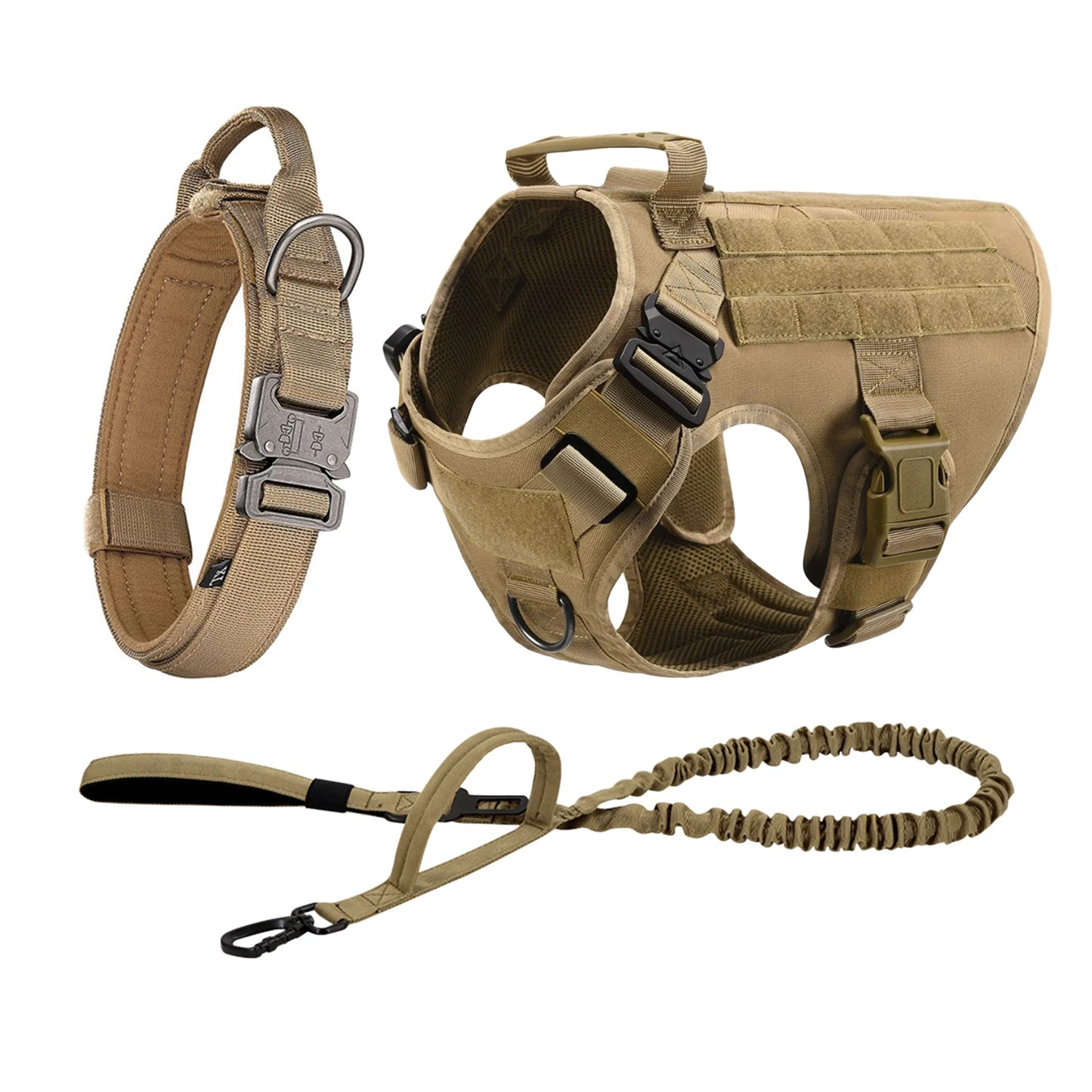 Tactical Dog Harness With Molle Pouches And Reflective Vest