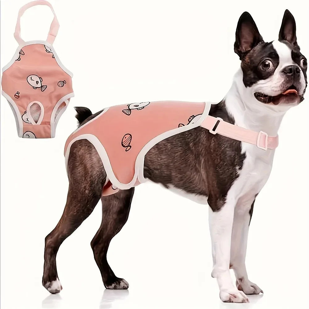 Adjustable French Bulldog Pet Shoulder Strap Physiological Pants Washable Female Dog Underwear Safety Trousers Mascotas Shorts