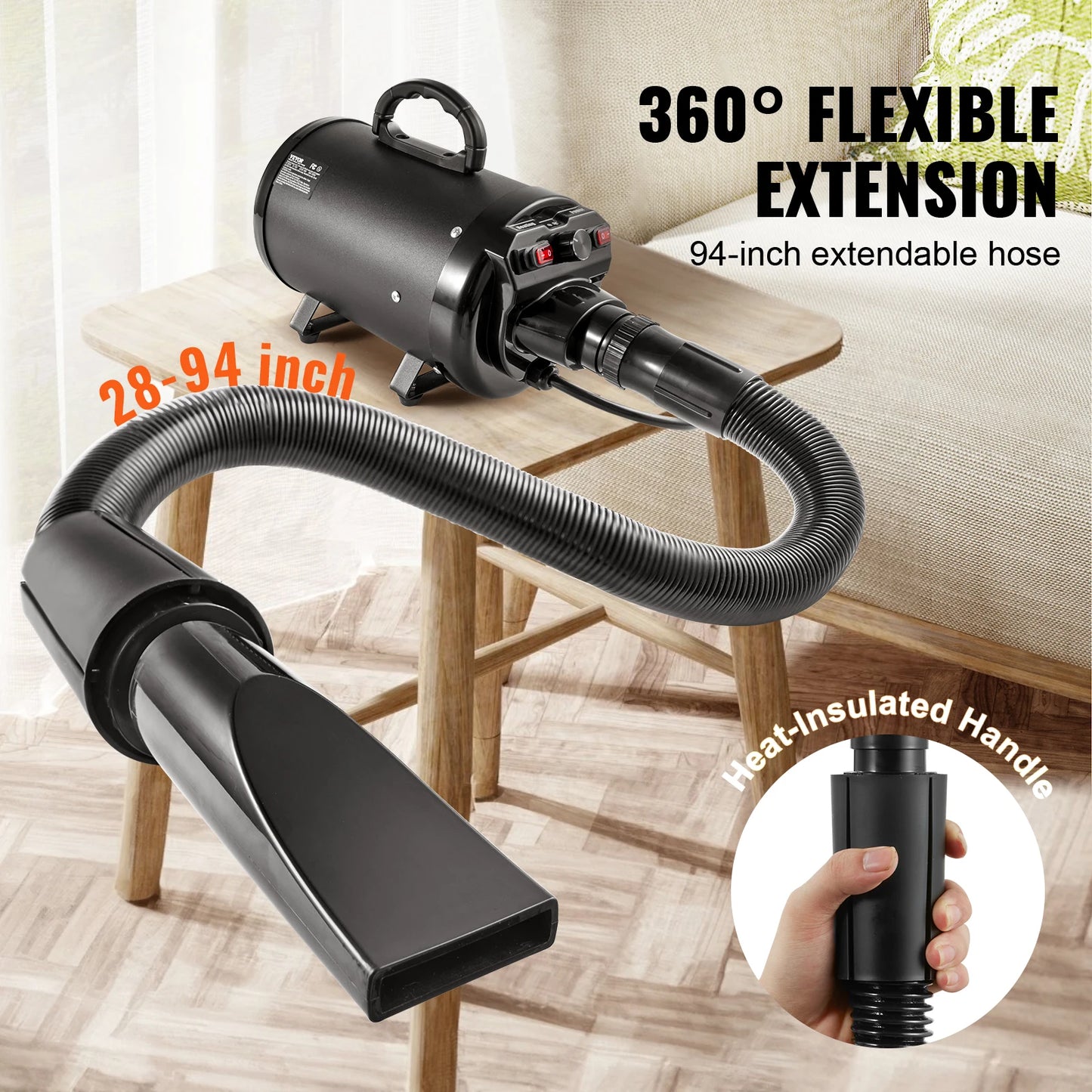 SucceBuy 2000W Dog Grooming Dryer With Adjustable Speed Temperature
