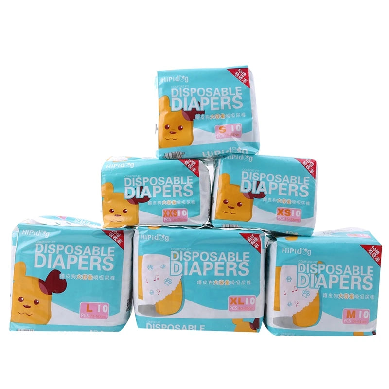 10/12PCS/pack Super Absorption Physiological Pants Dog Diapers For Dogs Pet Female/Male Dog Disposable Leakproof Nappies Puppy