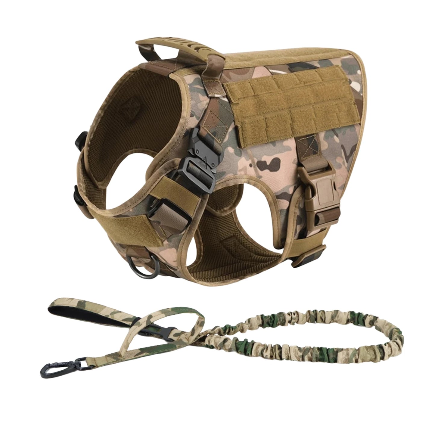 Tactical Dog Harness With Molle Pouches And Reflective Vest