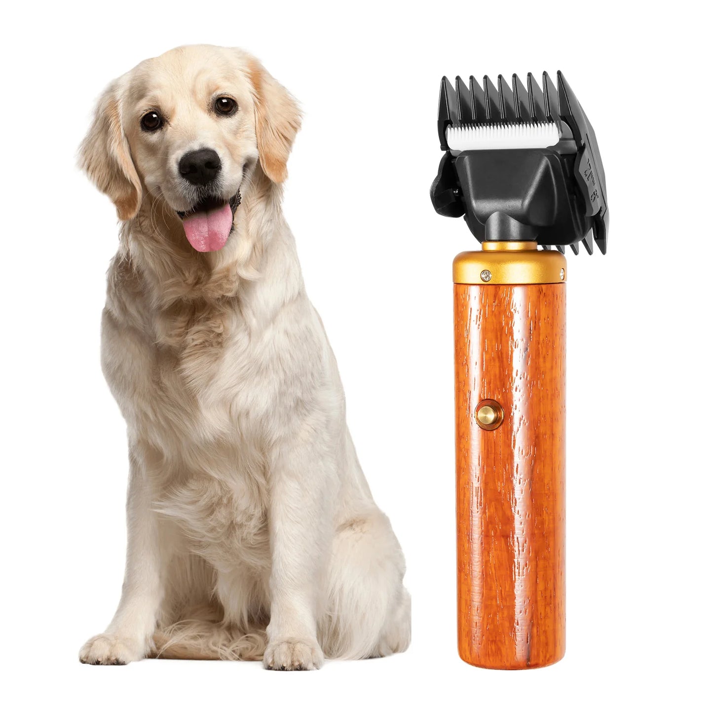 Electric Pet Clipper 55W, Professional Corded Animal Shears for Sheep Goats Dogs, Low Noise with Wooden Handle US Plug