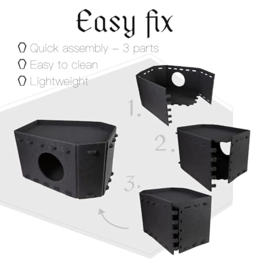 Gothic Cat Bed for Indoor Cats or Pets, Foldable as Halloween Cat House with Soft Cushion for Goth Bed, Gothic Cat House, Coffi