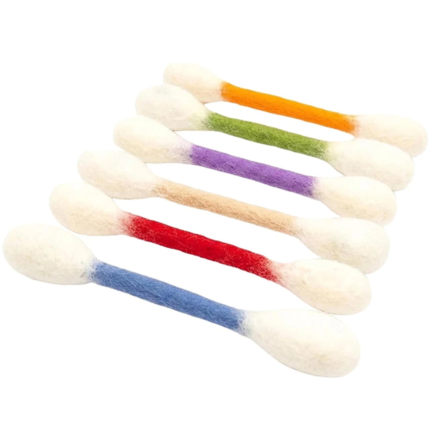 Cotton Swab Shaped Catnip Toy Six Pack Felt Kitty Chew