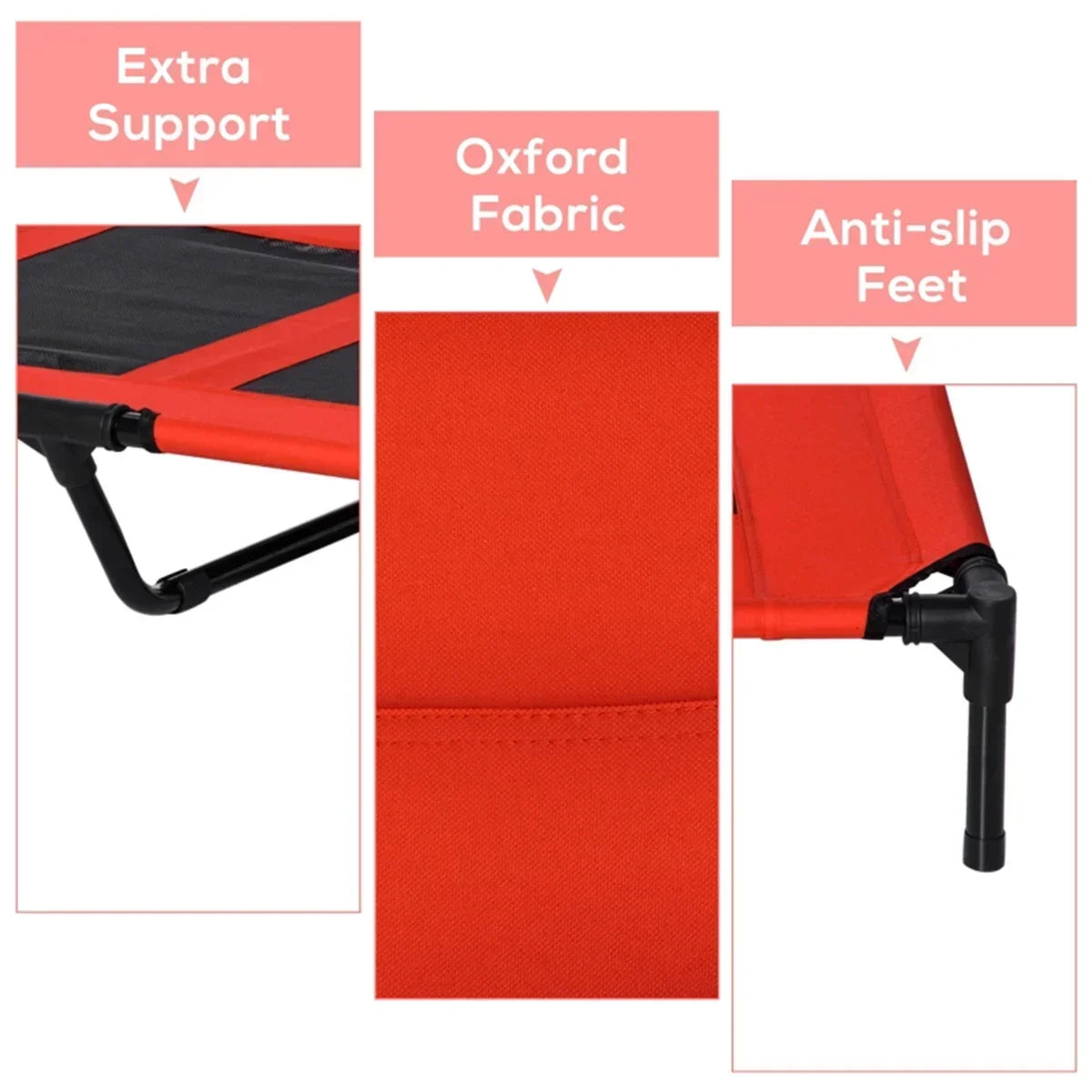 Moisture Proof Dog Bed With Breathable Mesh Fabric For Easy Cleaning Durable Steel Frame Pet Bed