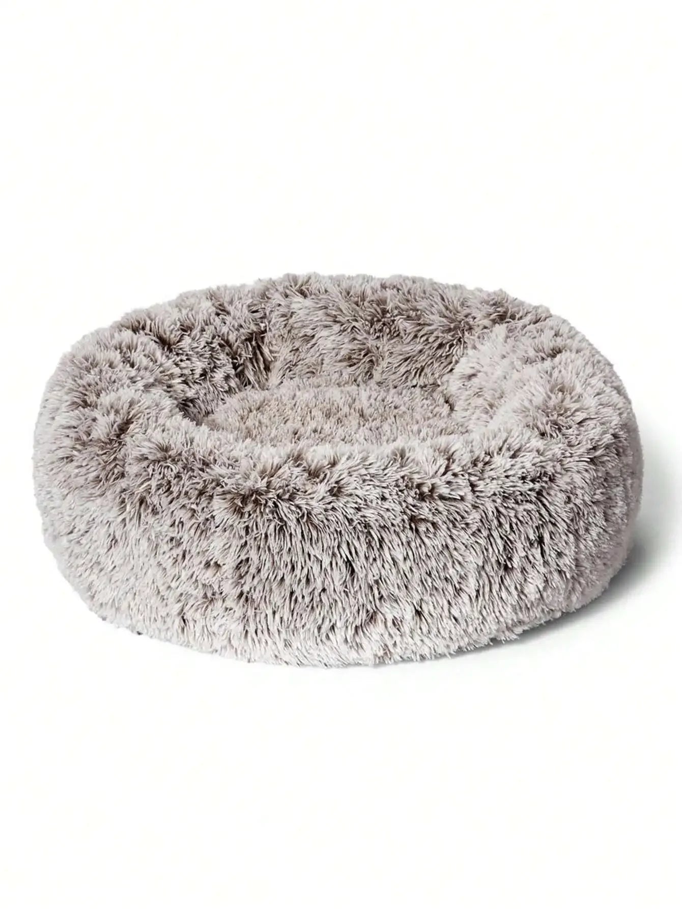 1pc Plush Round Pet Bed With Non-Slip Bottom, Winter Use For Small, Medium, And Large Dogs And Cats