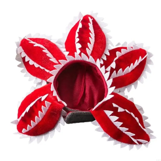 Funny Cat Hat Demogorgon Scary Flower Costume Birthday Pet Accessories Supplies Pet Dogs Headwear Adjustable Sticker