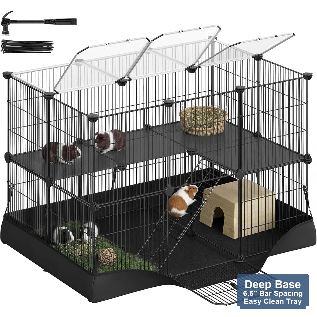 Small Animal Habitat Cage With Four Levels For Rodents And Pets