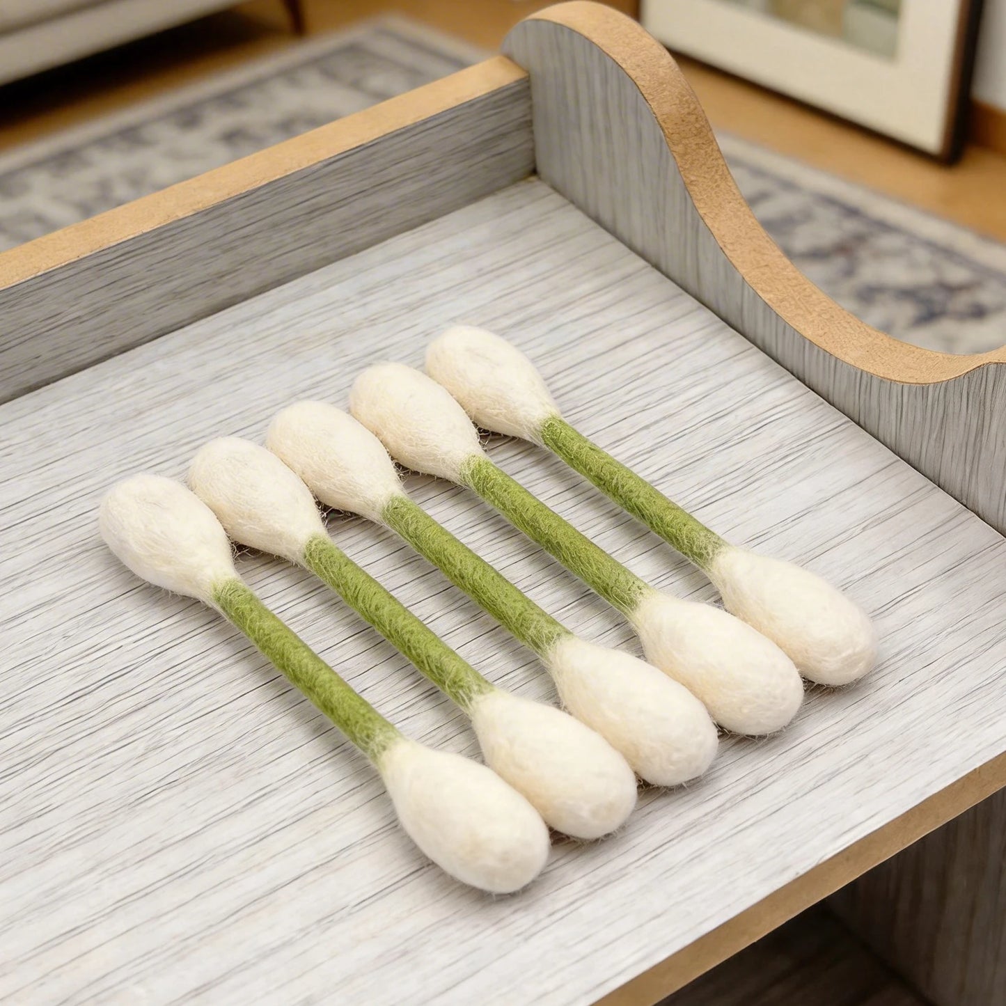 Cotton Swab Shaped Catnip Toy Six Pack Felt Kitty Chew