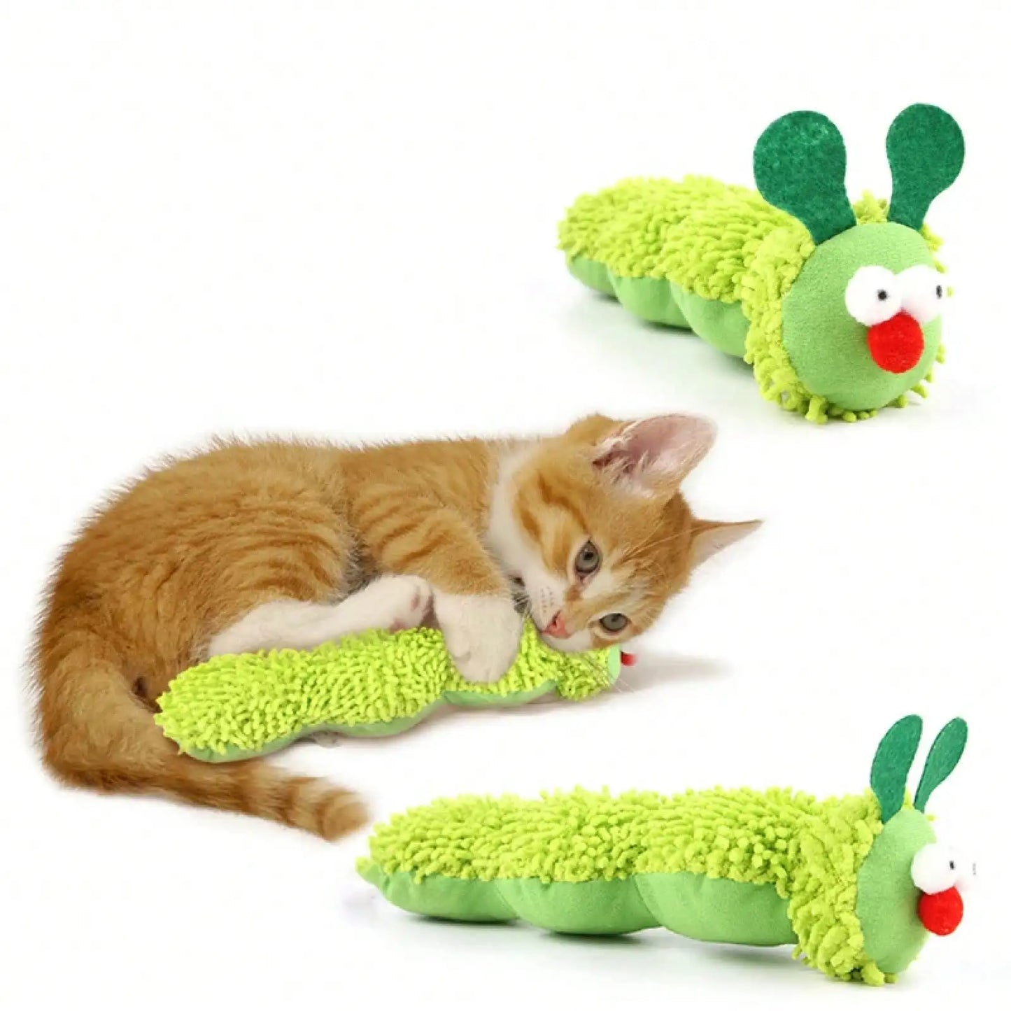 Caterpillar Cat Chew Toy With Catnip And Silvervine