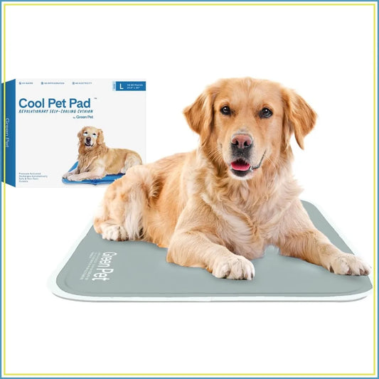 Self-Cooling Pet Mat, Large (46-80 lbs) - Pressure Activated, No Water or Electricity Needed, Non-Toxic Gel