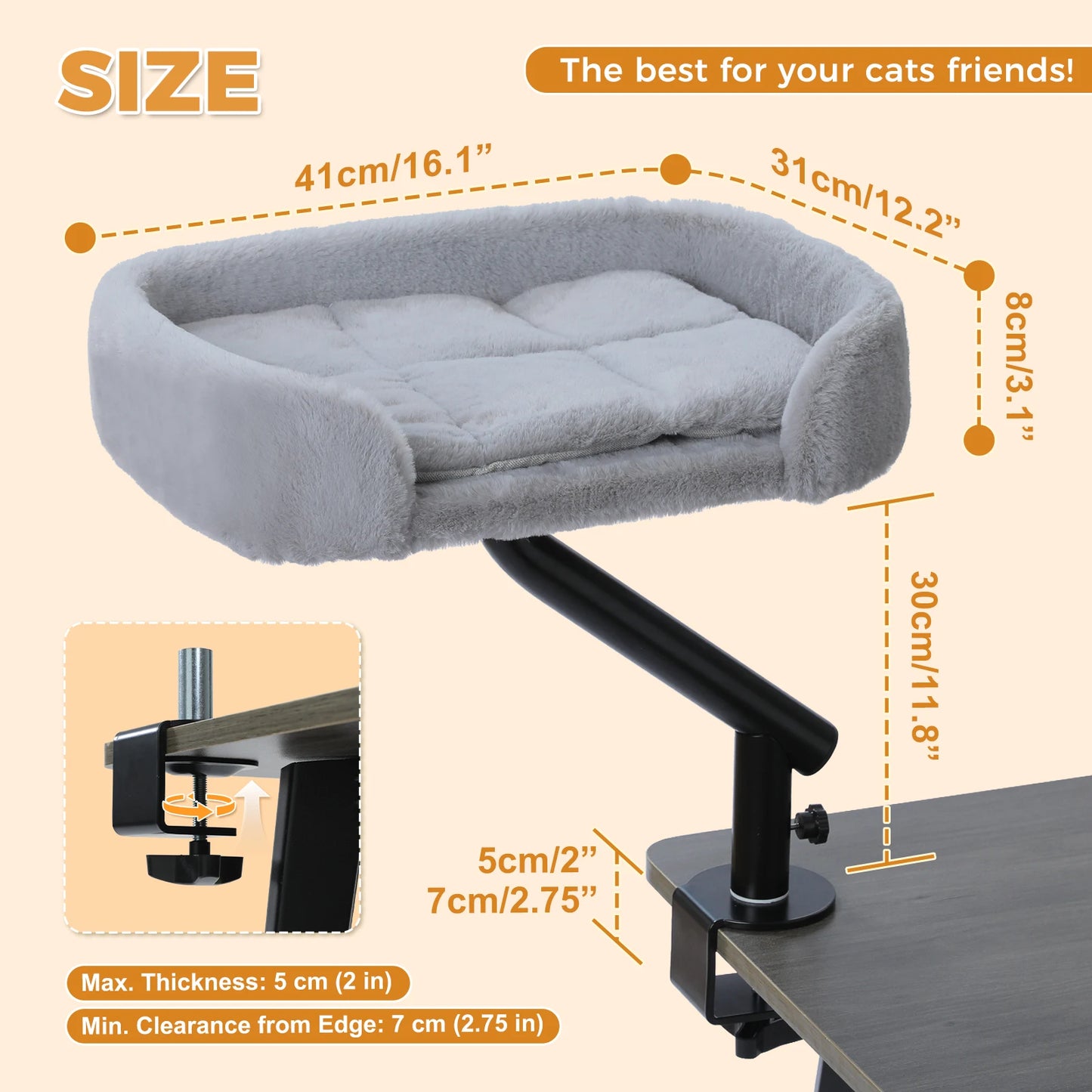 PAWZ Road Cat Desk Bed Rotatable Stand for Indoor Cats