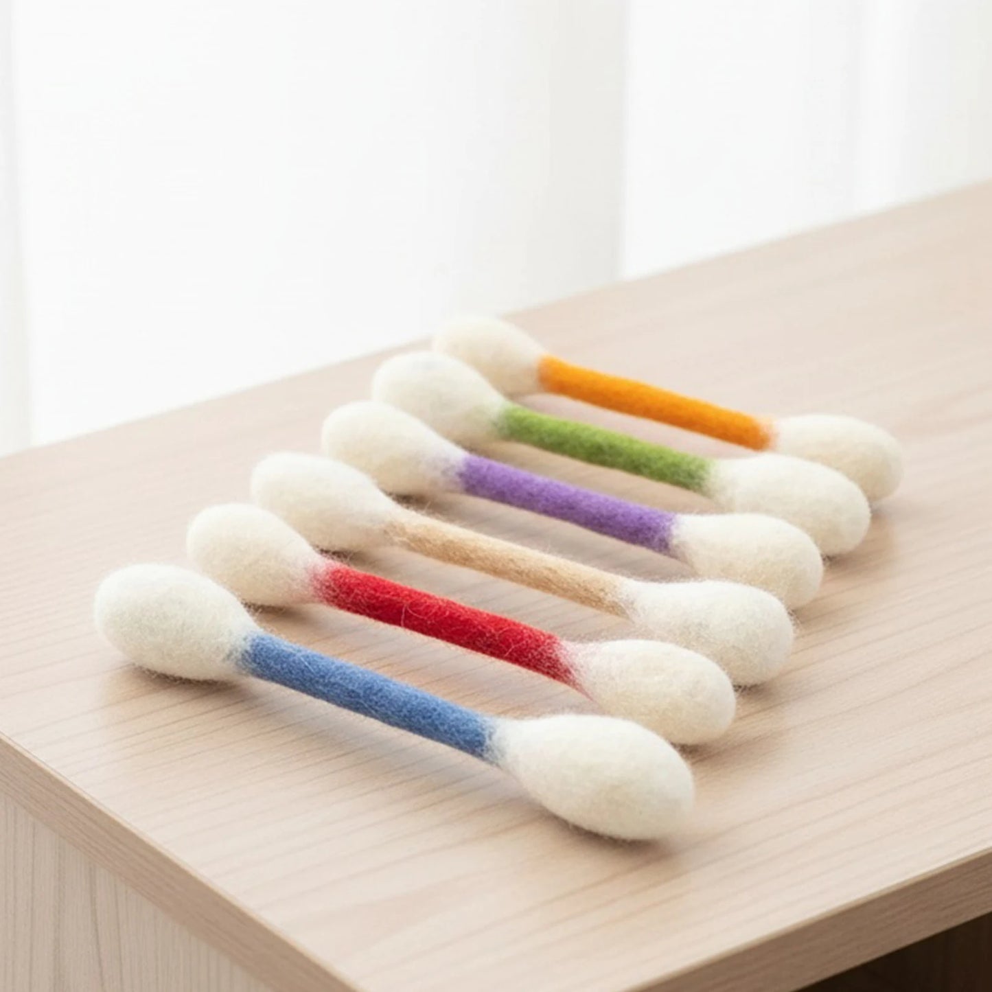 Cotton Swab Shaped Catnip Toy Six Pack Felt Kitty Chew